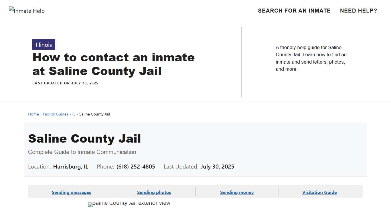 How to contact an inmate at Saline County Jail - Inmate Help